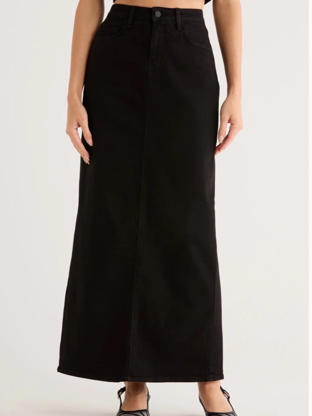 L'AGENCE Black High-Rise Maxi Skirt